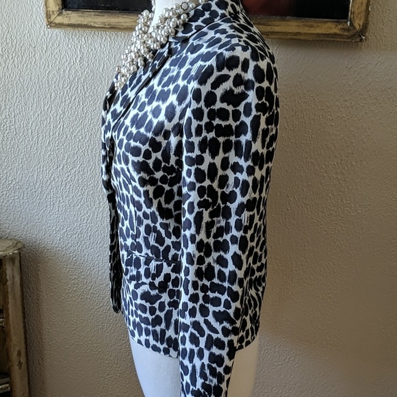 Kate Spade Silk Abstract Leopard Print Jacket - Picture 4 of 9
